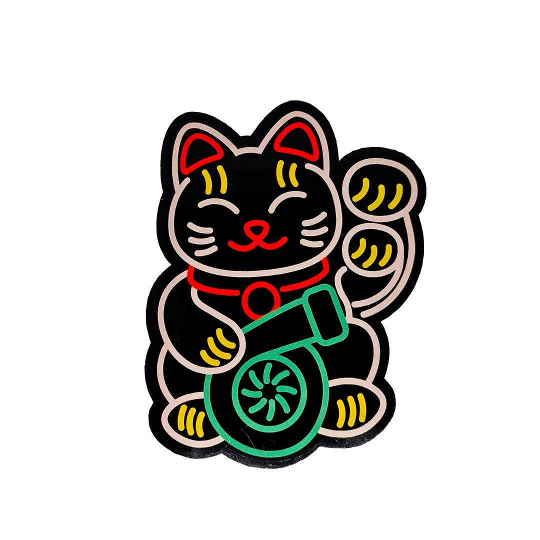 Sticker brillante de :  Gato con Turbo